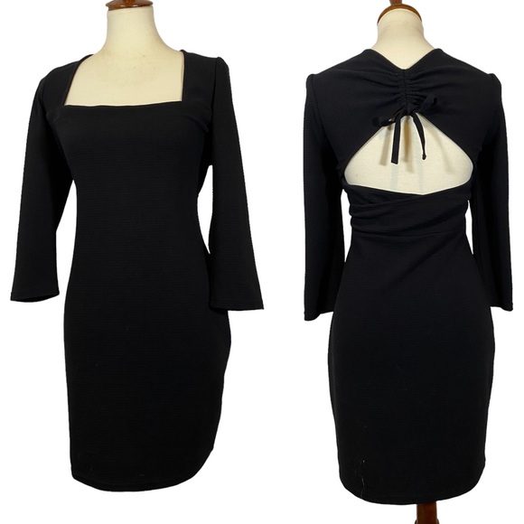 Betsey Johnson Dresses & Skirts - COPY - Bestey Johnson Black Square Neck Sweater Dress